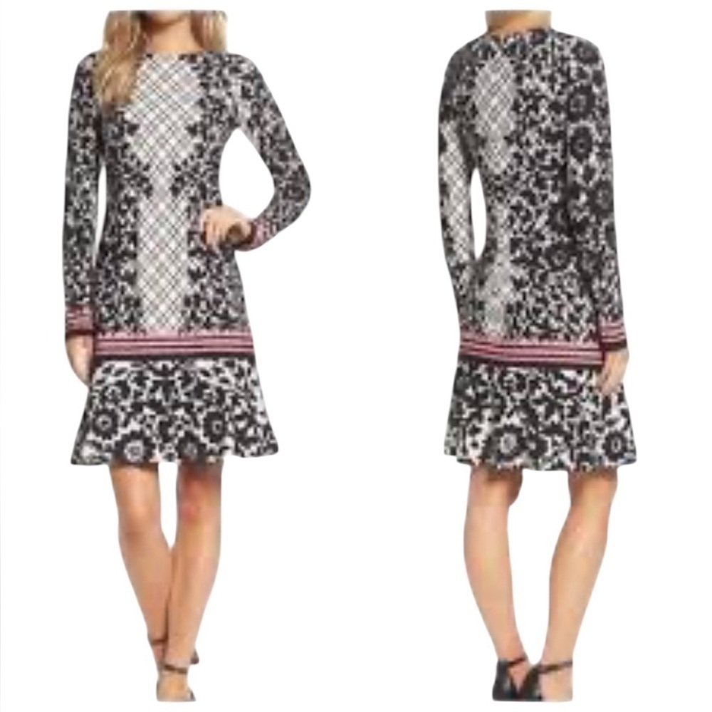 Eliza J Black and White Mini Dress floral size 8